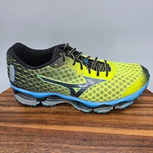 Mizuno Wave Prophecy 4 Shoes Men's 9.5 Lime Green Black Blue Running Sneakers
